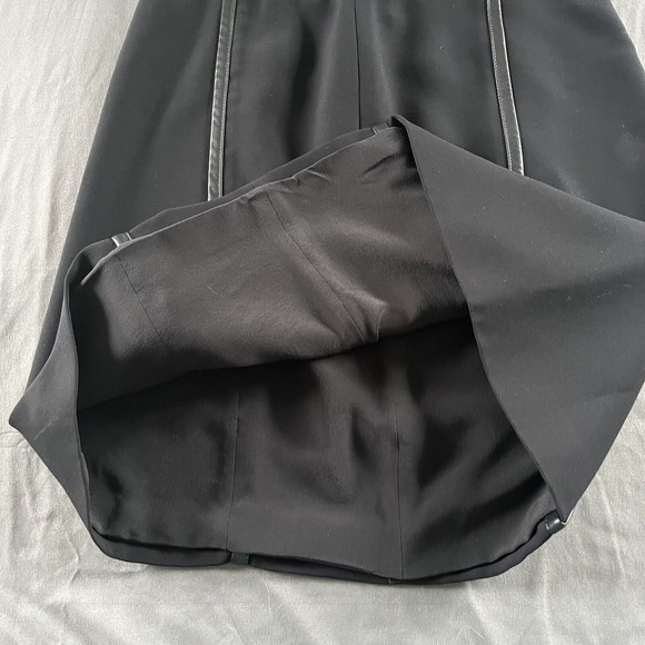 Prada Silk Skirt Calf Skin Leather Trim - Picture 5 of 9